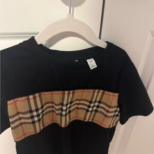 Kids Burberry Black Plaid Accent Shirt